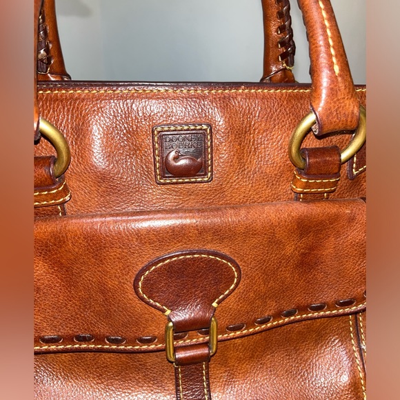 Dooney & Bourke Brown Leather Florentine Satchel Bag Purse - Picture 15 of 16